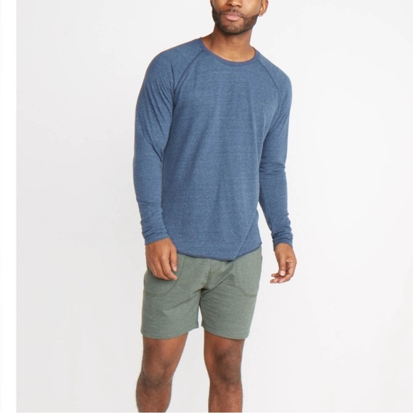 Marine Layer Double Knit Baseball Raglan Blue Large - Picture 14 of 14